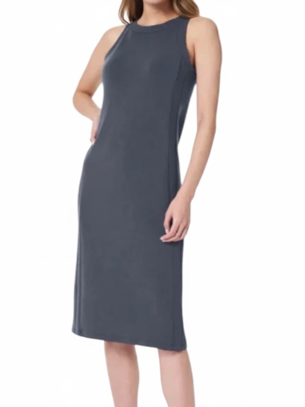 NEW Spanx AirEssentials Tank Midi Dress Women's L Athleisure Airport Resort Chic